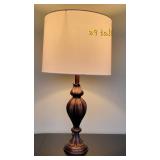 Antiqued Bronze Flower Bulb Table Lamp