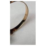 Delicate 10K Yellow Gold Garnet and Seed Pearl Ring ~ size 7,