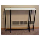 Contemporary Narrow Console Table with White Top and Black Frame