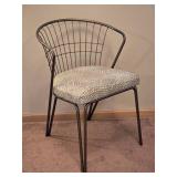 Modern Metal Accent Chair with Upholstered Seat