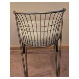 Modern Metal Accent Chair with Upholstered Seat