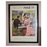 Framed Vintage Style Coca Cola Advertising Print