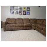 Flexsteel Large Brown Sectional Sofa with Plush Cushions