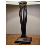 Contemporary Table Lamp with Rectangular Base and Drum Shade