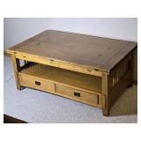 Mission Style Lift Top Coffee Table with Dual Drawers
