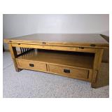 Mission Style Lift Top Coffee Table with Dual Drawers