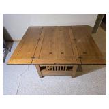 Mission Style Lift Top Coffee Table with Dual Drawers