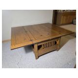 Mission Style Lift Top Coffee Table with Dual Drawers