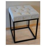 Modern Upholstered Bench with Tufted Seat and Metal Frame