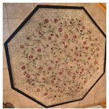 Octagonal Floral Area Accent Rug with Dark Border