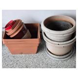 Assorted Plastic Planters and Garden Pots Collection
