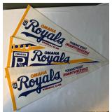 (3) Omaha Royals Baseball Pennants