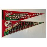 (2) University of Nebraska Football 1994 National Champs Pennants