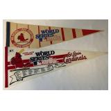 (2) St. Louis Cardinals 1985 World Series Vintage Baseball Pennants