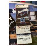 (2) Minnesota Twins Baseball Pennants and Tickets, 2009 Final Metrodome Series + Pin / Hanky, 2010 Target Field First Game + Tickets