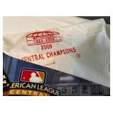 (2) Minnesota Twins Baseball Pennants and Tickets, 2009 Final Metrodome Series + Pin / Hanky, 2010 Target Field First Game + Tickets