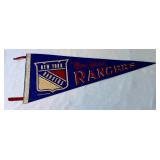 New York Rangers Vintage 1970 Hockey Pennant