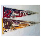 Super Bowl XXVI 1992 Pennants Buffalo Bills vs. Washington Redskins Football