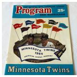 1965 Minnesota Twins Official Baseball Program and Scorecard