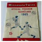 1965 Minnesota Twins Vintage Baseball Official program and Scorecard