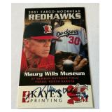 Maury Wills Autographed Card From Fargo-Moorhead Museum