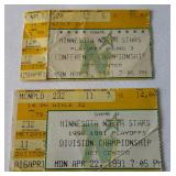 (2) Minnesota North Stars 1991 Playoff Tickets - Division and Conference Championship