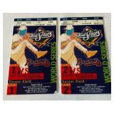 1999 World Series Game 1 and 2 Tickets Atlants Braves vs. New York Yankees