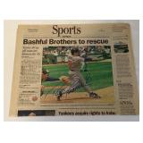 Ron Coomer Autographed Newspaper - Minnesota Twins
