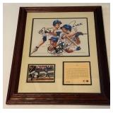 Paul Molitor, Roberto Alomar, John Olerud Autofraphed Limited Edition Toronto Blue Jays Print - Matted and Framed