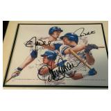 Paul Molitor, Roberto Alomar, John Olerud Autofraphed Limited Edition Toronto Blue Jays Print - Matted and Framed