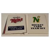 Minnesota Twins and North Stars Card Binders w/ Kirby Puckett and Hockey Cards