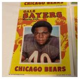 (4) 1971 Topps Football Posters - (2) Gale Sayers, Bart Starr, Joe Namath