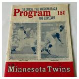 1962 Minnesota Twins Vintage Baseball Program and Scorecard