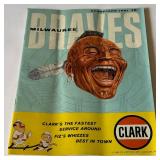 1962 Milwaukee Braves Vintage Baseball Scorecard