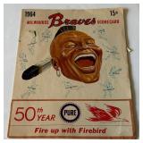 1964 Milwaukee Braves Vintage Baseball Scorecard