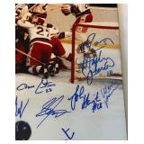 1980 Olympic Hockey Team Autographed 16x20' Photo w/ Steiner COA - Miracle on Ice! - Herb Brooks + All 20 Players: Mark Pavelich, Bob Suter,  Neal Broten, Jim Craig, Mike Eruzione, Mark Wells, John Ha