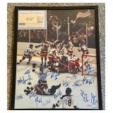 1980 Olympic Hockey Team Autographed 16x20" Photo w/ Steiner COA - Miracle on Ice! - Herb Brooks + All 20 Players: Mark Pavelich, Bob Suter,  Neal Broten, Jim Craig, Mike Eruzione, Mark Wells, John Ha