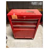 Red 6-Drawer Metal Tool Chest on Casters with Locking Latch - contents not included