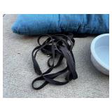 Dog Cushion Bed with Bowls & Leash