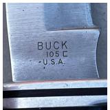 Buck 105 USA Fixed Blade Knife with Black Sheath - LED Headlamp Survival Set