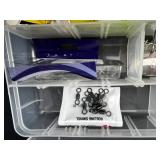 Assorted Fishing Lures in Storage Box, Davis Instruments & VMC