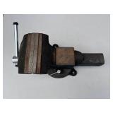 Vintage Cast Iron Bench Vise with Wooden Jaw Inserts