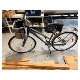 Infinity Cycleworks City Hybrid Bicycle with Schwinn Saddle Bag and Front Basket