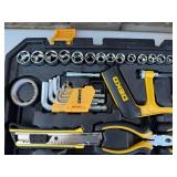DEKO Tool Set - Pliers, Level, Tape Measure & Socket Set
