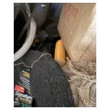 Assorted Workshop Tools & Garden Supplies - Burlap & Mulch - content quantities unverified