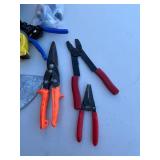 Craftsman, Wiss & Stanley Mixed Hand Tools - Tape Measure, Tin Snips & Pliers