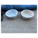 Dog Cushion Bed with Bowls & Leash