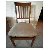 Foldable MCM Solid Wood Dining Table Set with Six Slat-Back Chairs