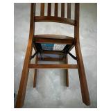 Foldable MCM Solid Wood Dining Table Set with Six Slat-Back Chairs