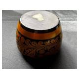 Berezka Khokhloma Style Russian Lacquered Wood Bowl & Lidded Jars Set